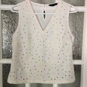 Banana Republic Embroidered Sleeveless Top